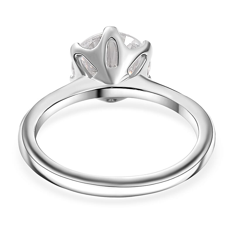 J Francis Zirconia by Swarovski Solitaire Ring in 10K White Gold 3.35 ctw (Size 5.0)