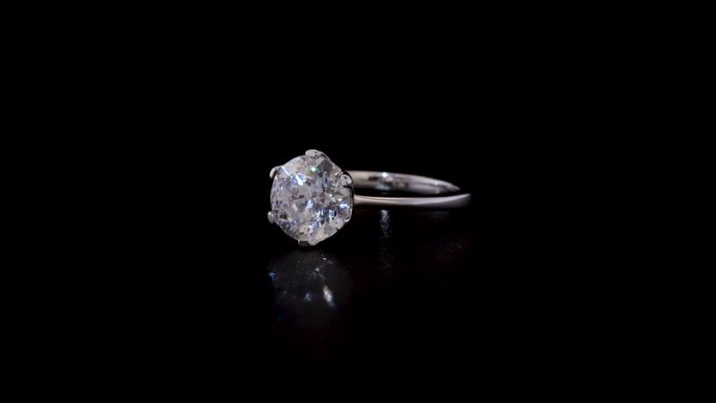 10K White Gold J Francis Embellished with Zirconia by Swarovski Solitaire Ring (Size 10.0) 3.35 ctw