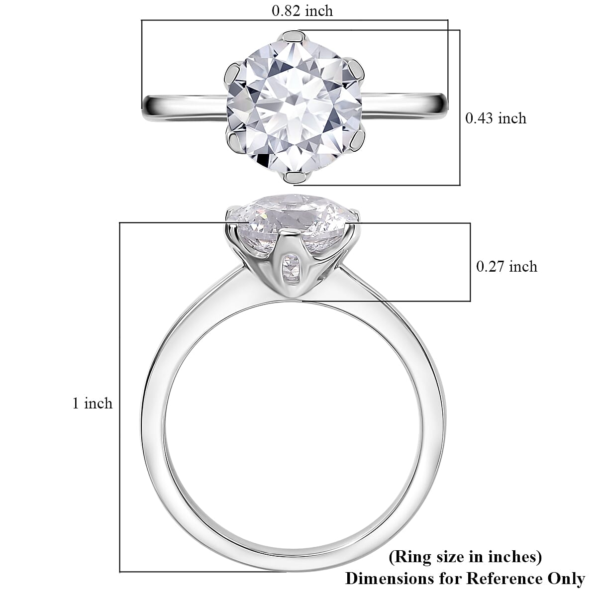 J Francis Embellished with Zirconia by Swarovski 3.35 ctw Solitaire Ring in 10K White Gold (Size 9.0) image number 5
