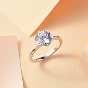 J Francis Zirconia by Swarovski Solitaire Ring in 10K White Gold 3.35 ctw (Size 9.5)