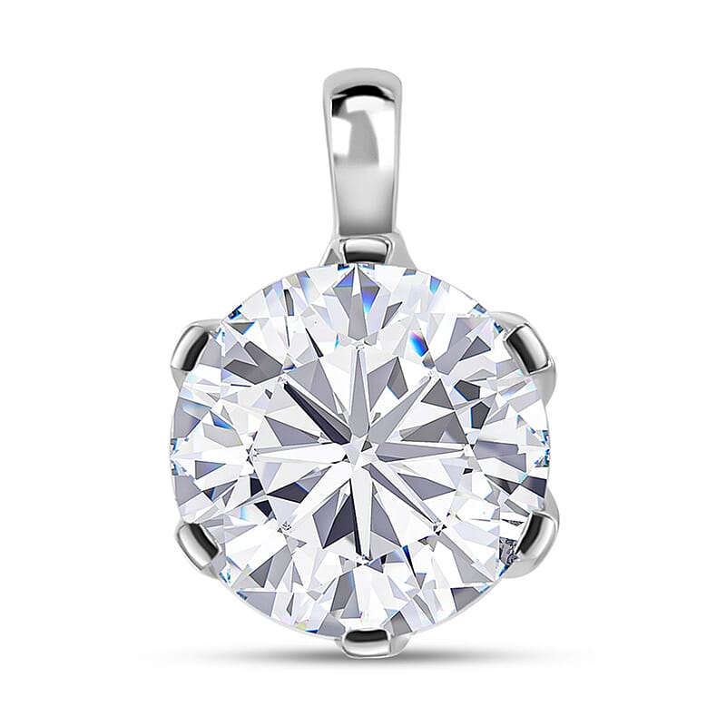 J Francis Embellished with Zirconia by Swarovski 3.35 ctw Solitaire Pendant without Chain in 10K White Gold