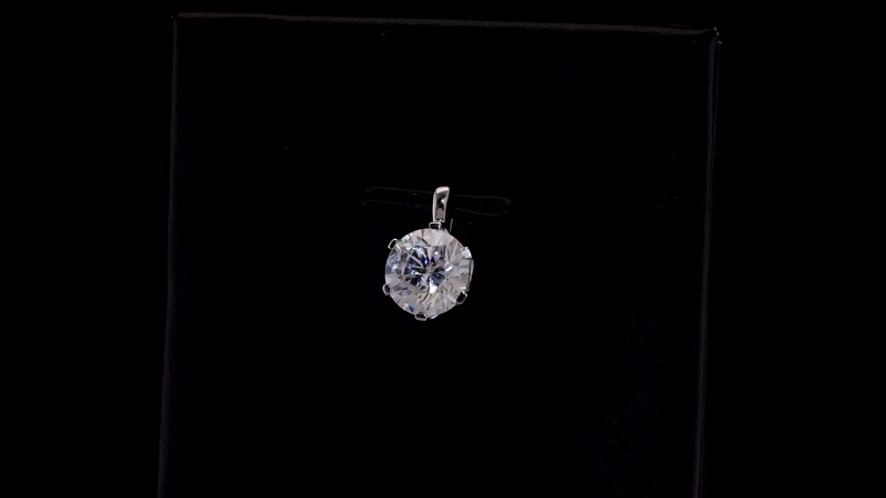 J Francis Embellished with Zirconia by Swarovski 3.35 ctw Solitaire Pendant without Chain in 10K White Gold