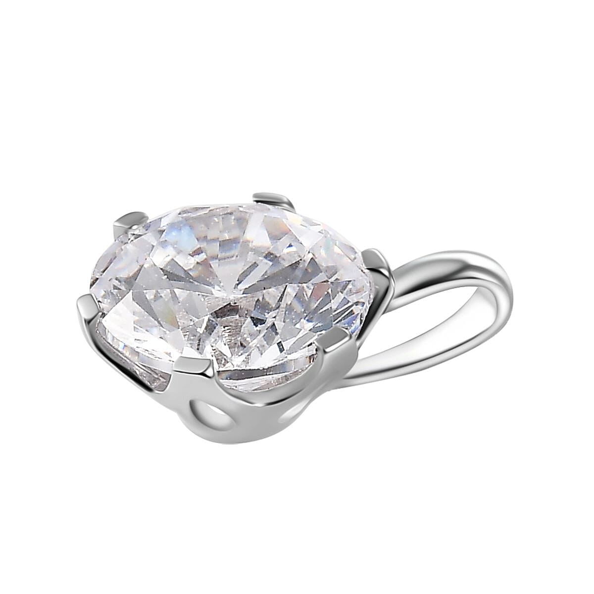J Francis Embellished with Zirconia by Swarovski 3.35 ctw Solitaire Pendant without Chain in 10K White Gold