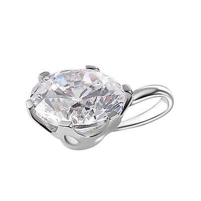 J Francis Embellished with Zirconia by Swarovski 3.35 ctw Solitaire Pendant without Chain in 10K White Gold