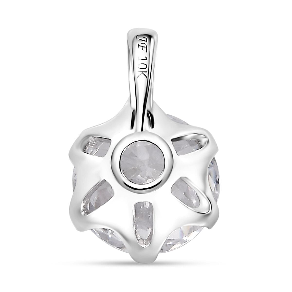 J Francis Embellished with Zirconia by Swarovski 3.35 ctw Solitaire Pendant without Chain in 10K White Gold