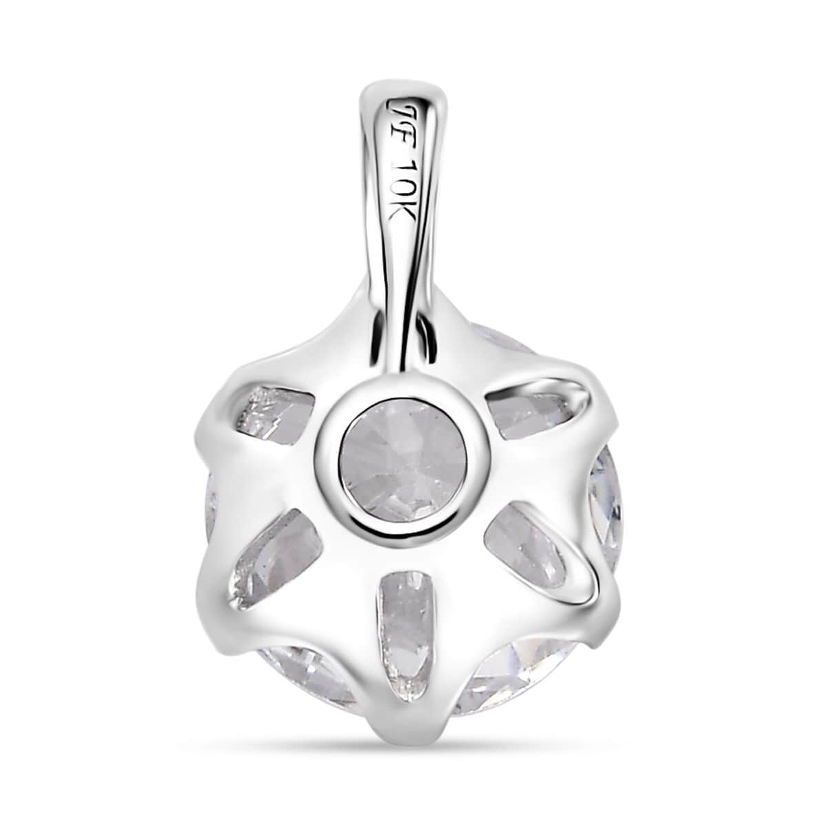 J Francis Embellished with Zirconia by Swarovski 3.35 ctw Solitaire Pendant in 10K White Gold image number 5