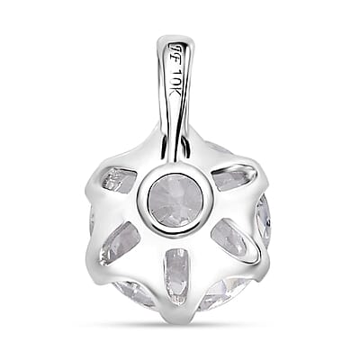 J Francis Embellished with Zirconia by Swarovski 3.35 ctw Solitaire Pendant without Chain in 10K White Gold