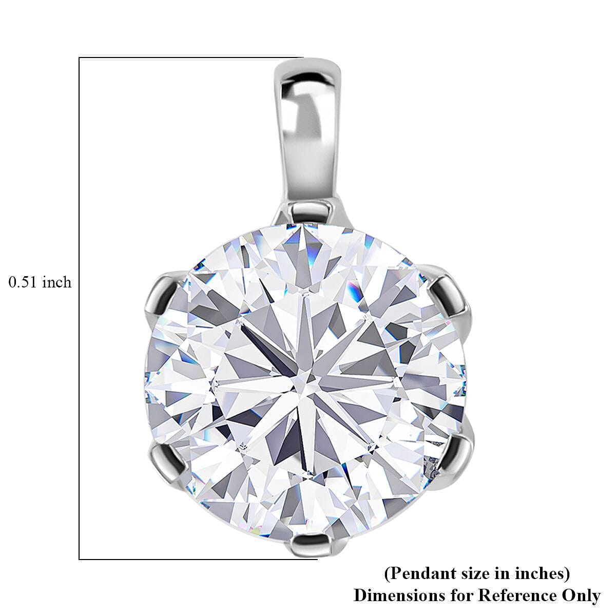 J Francis Embellished with Zirconia by Swarovski 3.35 ctw Solitaire Pendant without Chain in 10K White Gold