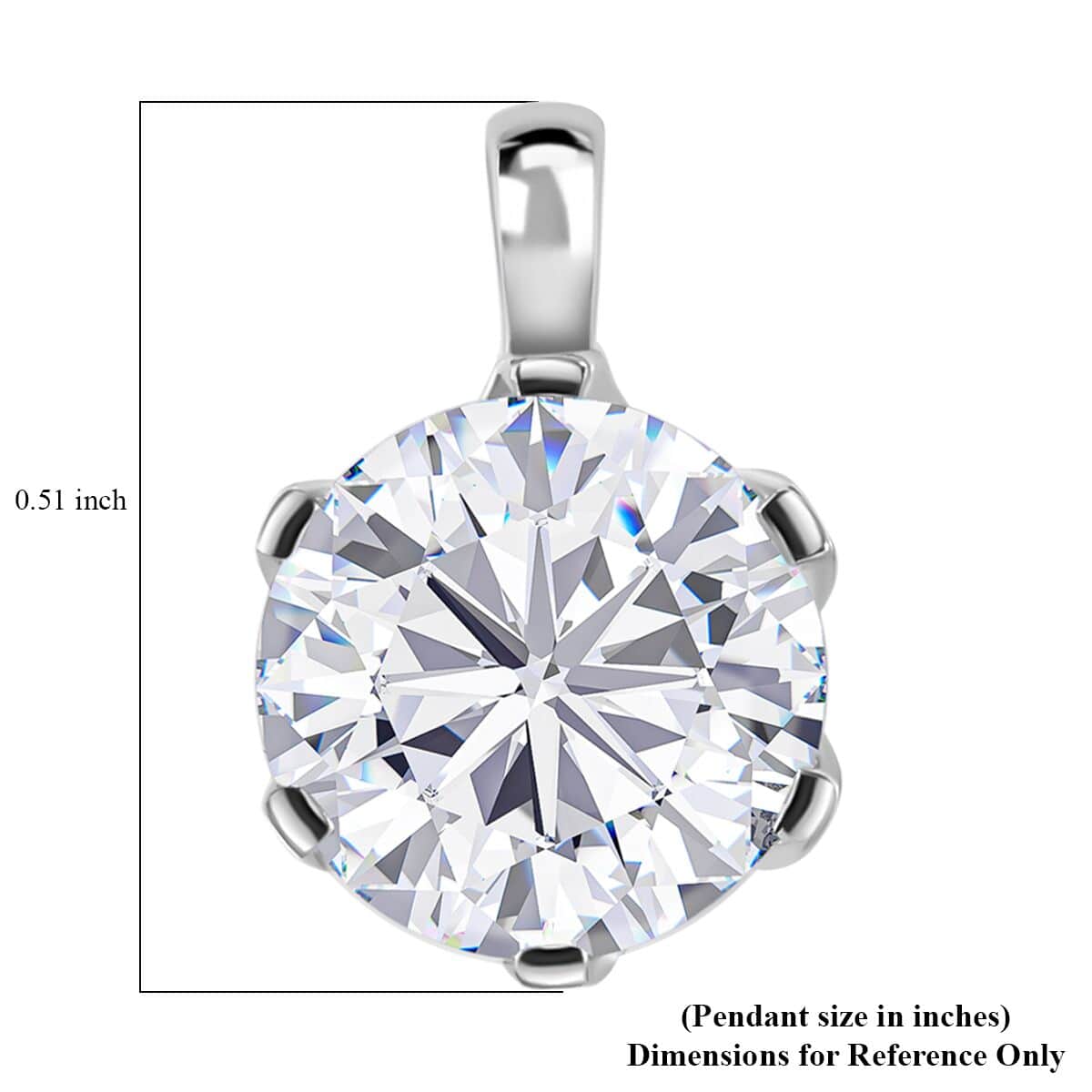 J Francis Embellished with Zirconia by Swarovski 3.35 ctw Solitaire Pendant in 10K White Gold image number 6