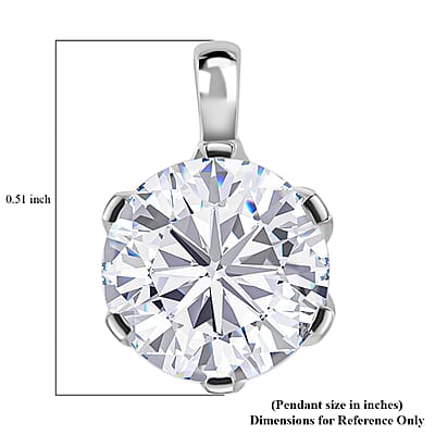 J Francis Embellished with Zirconia by Swarovski 3.35 ctw Solitaire Pendant without Chain in 10K White Gold