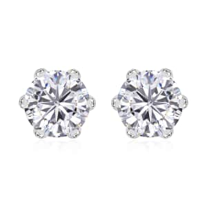 J Francis Embellished with Zirconia by Swarovski 3.00 ctw Solitaire Stud Earrings in 10K White Gold