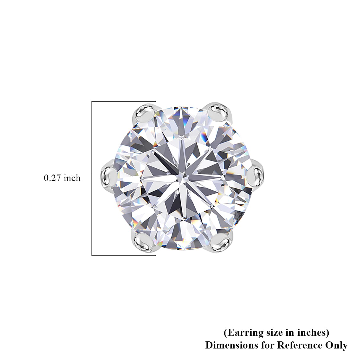 J Francis Embellished with Zirconia by Swarovski 3.00 ctw Solitaire Stud Earrings in 10K White Gold
