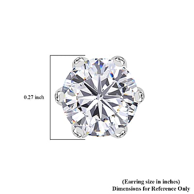 J Francis Embellished with Zirconia by Swarovski 3.00 ctw Solitaire Stud Earrings in 10K White Gold