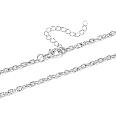 Glass and Enameled Mermaid Pendant Necklace in Silvertone 20-22 Inches