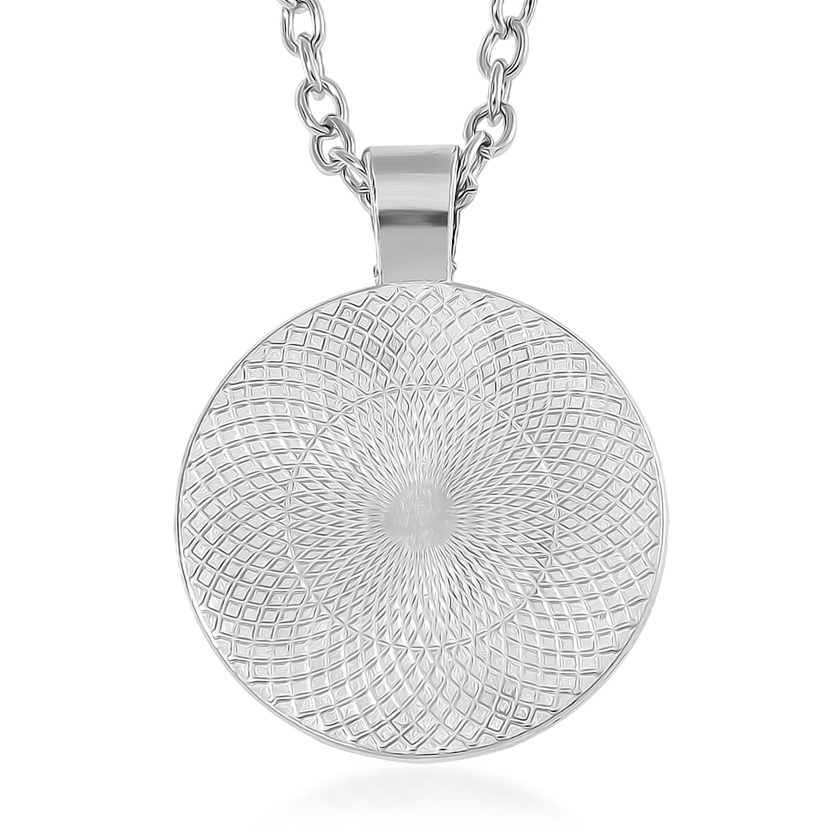 Glass and Enameled Peacock Pendant Necklace in Silvertone 20-22 Inches image number 4