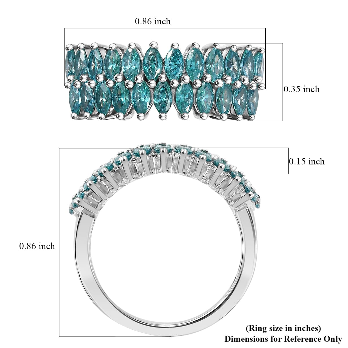 J Francis Embellished with Mint Green Zirconia by Swarovski 2.75 ctw Crimson Cascade Ring in Rhodium Over Sterling Silver (Size 10.0) image number 5