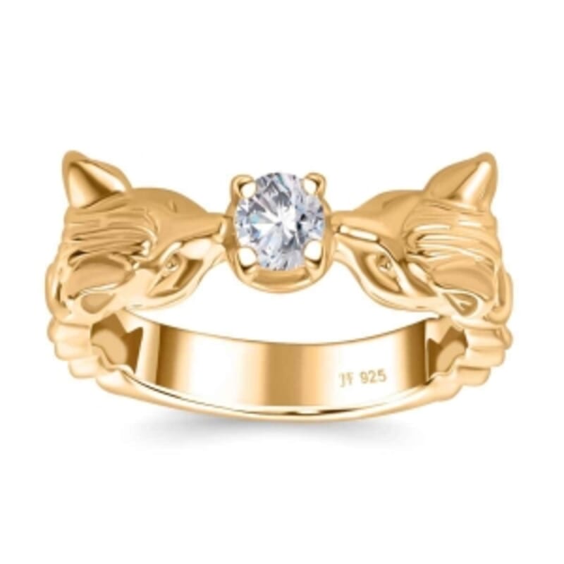J Francis Embellished with Zirconia by Swarovski 0.45 ctw Ring in 18K Vermeil YG Over Sterling Silver (Size 11.5)