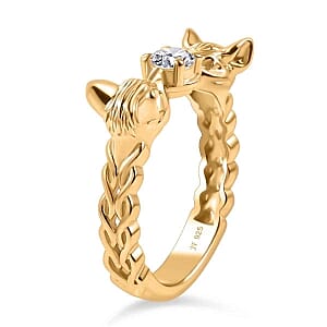 J Francis Embellished with Zirconia by Swarovski 0.45 ctw Ring in 18K Vermeil YG Over Sterling Silver (Size 11.5)