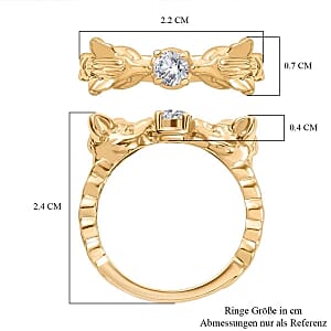 J Francis Embellished with Zirconia by Swarovski 0.45 ctw Ring in 18K Vermeil YG Over Sterling Silver (Size 11.5)