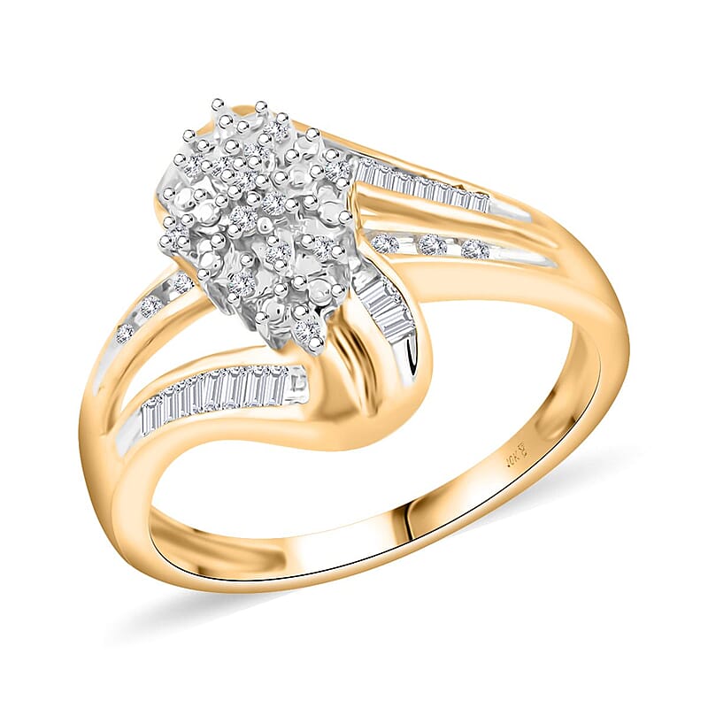NY Closeout Deal Diamond G-H I3 0.20 ctw Ring in 10K Yellow Gold (Size 10.0)