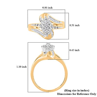 NY Closeout Deal Diamond G-H I3 0.20 ctw Ring in 10K Yellow Gold (Size 10.0)