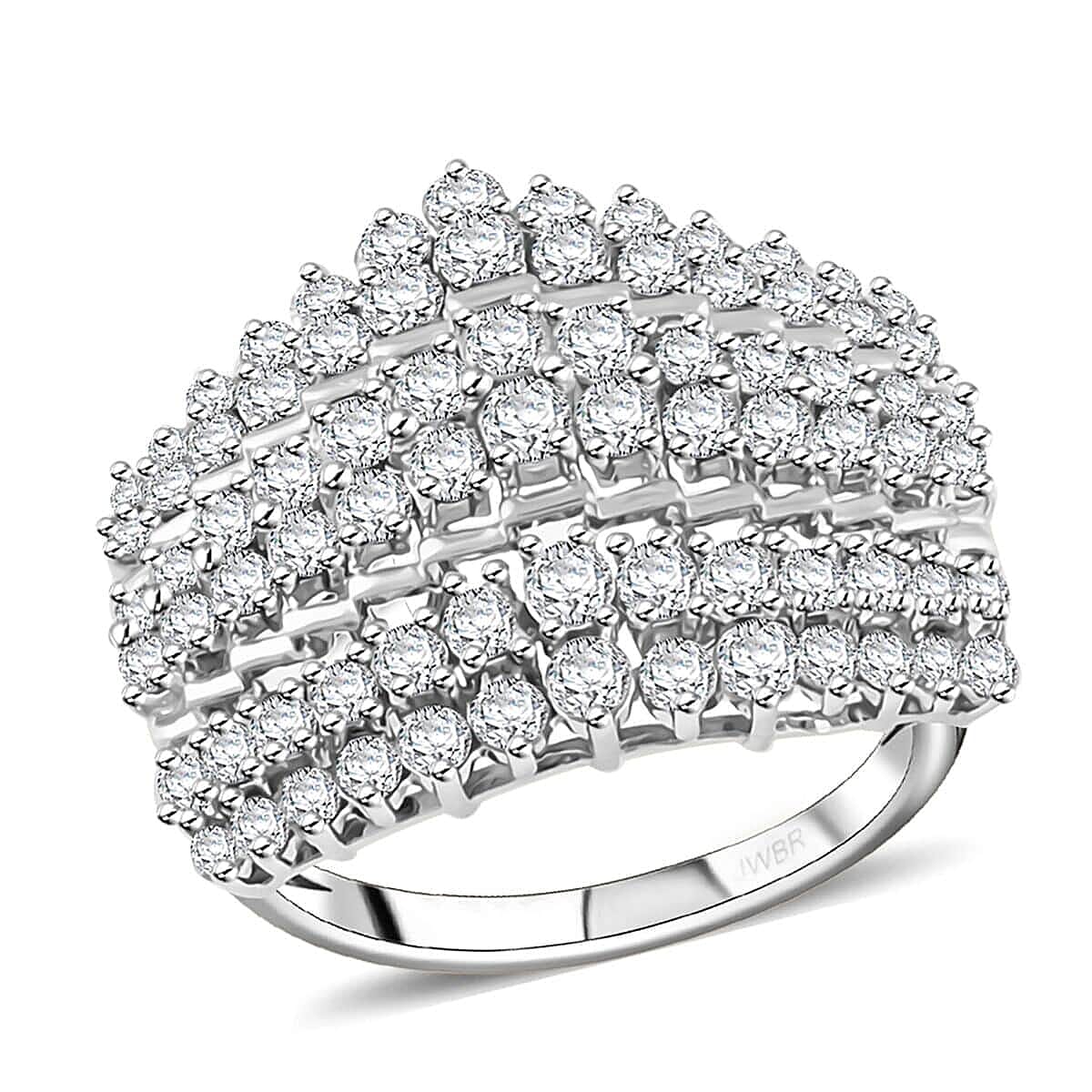 NY Closeout Diamond G-H I2 2.00 ctw Ring in 10K White Gold (Size 10.0) 5.60 Grams