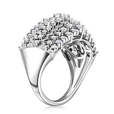 NY Closeout Diamond G-H I2 2.00 ctw Ring in 10K White Gold (Size 10.0) 5.60 Grams
