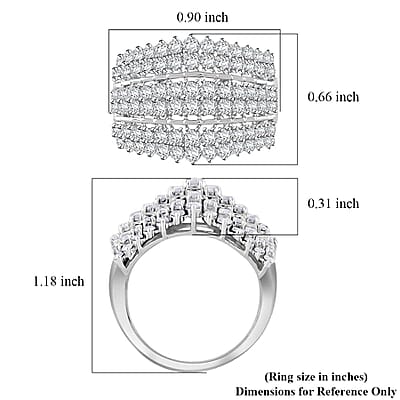 NY Closeout Diamond G-H I2 2.00 ctw Ring in 10K White Gold (Size 10.0) 5.60 Grams