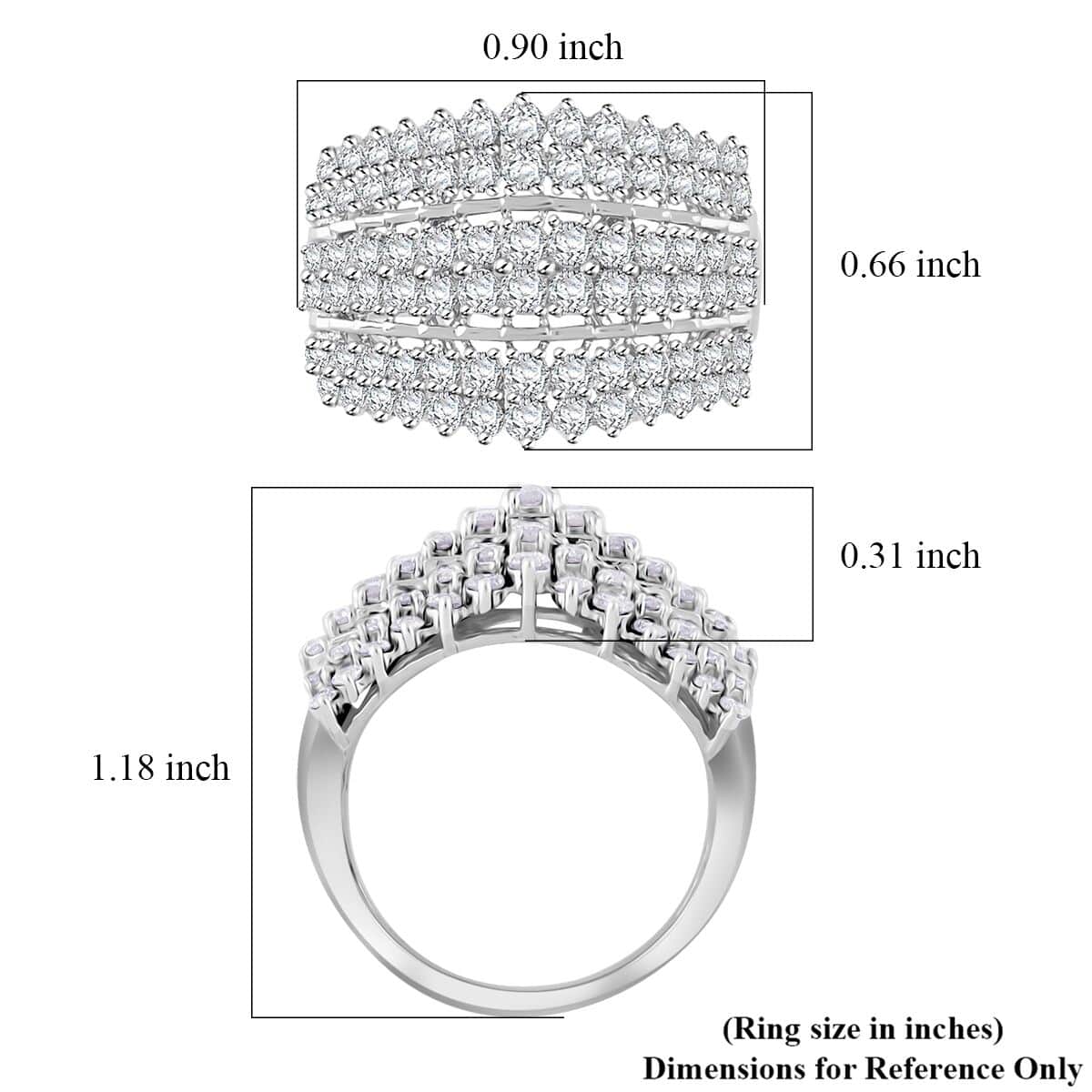 NY Closeout 10K White Gold Diamond (G-H, I2) Ring (Size 10.0) (5.60 g) 2.00 ctw image number 5