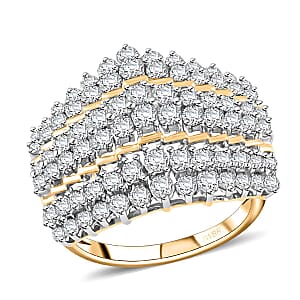 Diamond G-H I3 2.00 ctw Ring in 10K Yellow Gold (Size 6.0) 5.60 Grams