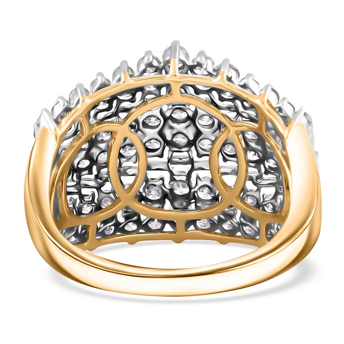 Diamond G-H I3 2.00 ctw Ring in 10K Yellow Gold (Size 6.0) 5.60 Grams image number 4