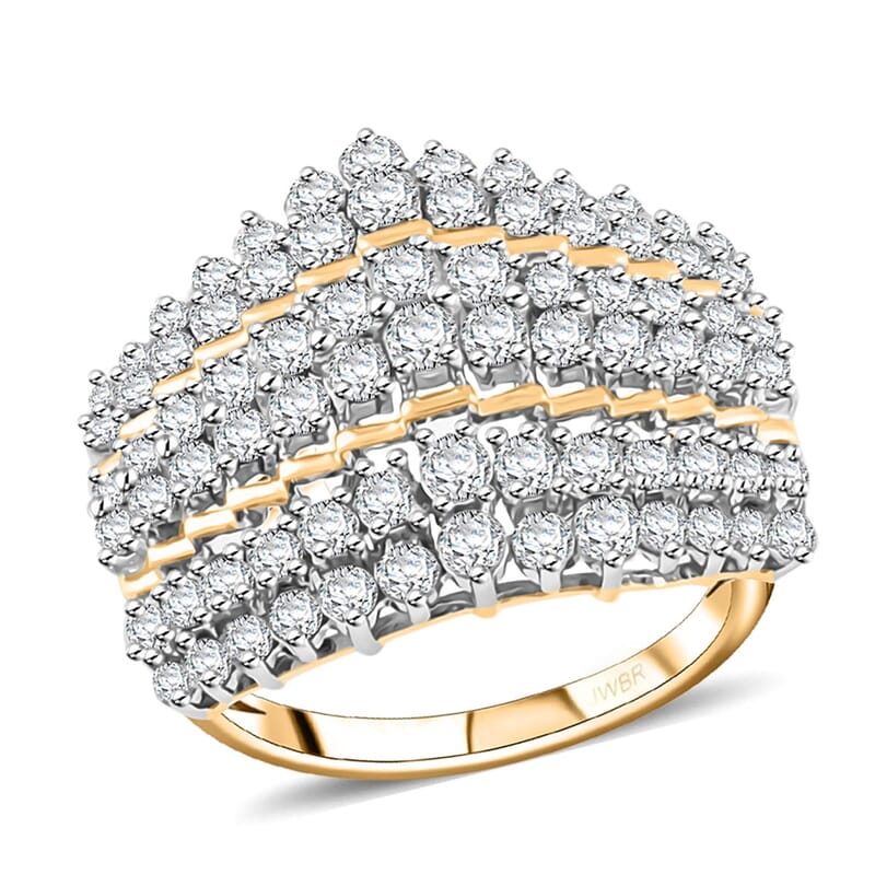 10K Yellow Gold Diamond (G-H, I3) Ring (Size 7.5) (5.60 g) 2.00 ctw