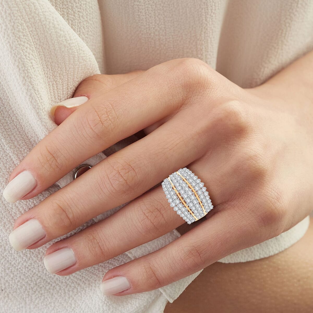 10K Yellow Gold Diamond (G-H, I3) Ring (Size 7.5) (5.60 g) 2.00 ctw image number 2