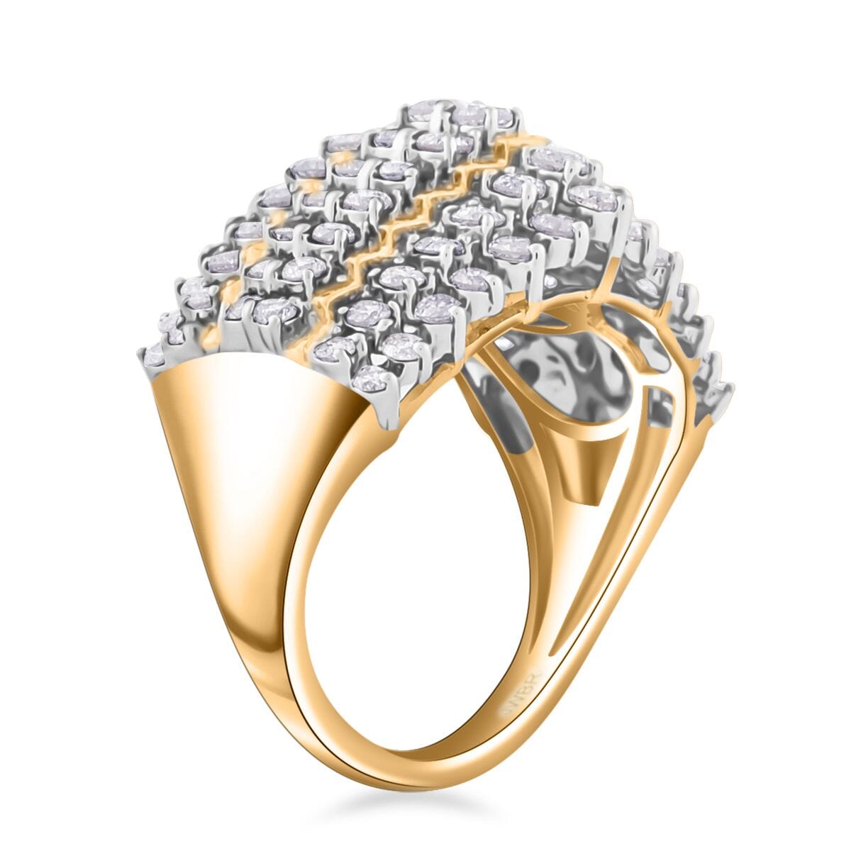 10K Yellow Gold Diamond (G-H, I3) Ring (Size 7.5) (5.60 g) 2.00 ctw image number 3