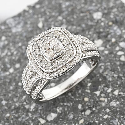 White Diamond 0.50 ctw Ring in Sterling Silver (Size 7.0)
