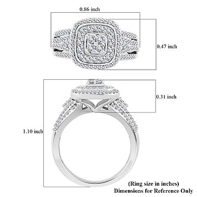 White Diamond 0.50 ctw Ring in Sterling Silver (Size 7.0)