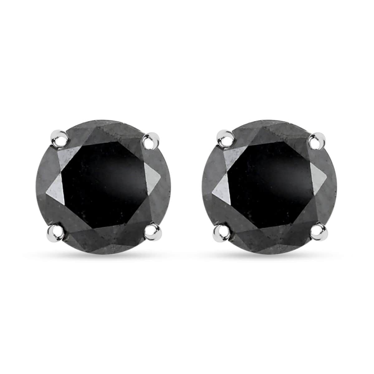 Black Diamond 1.00 ctw Stud Earrings in 10K White Gold image number 0