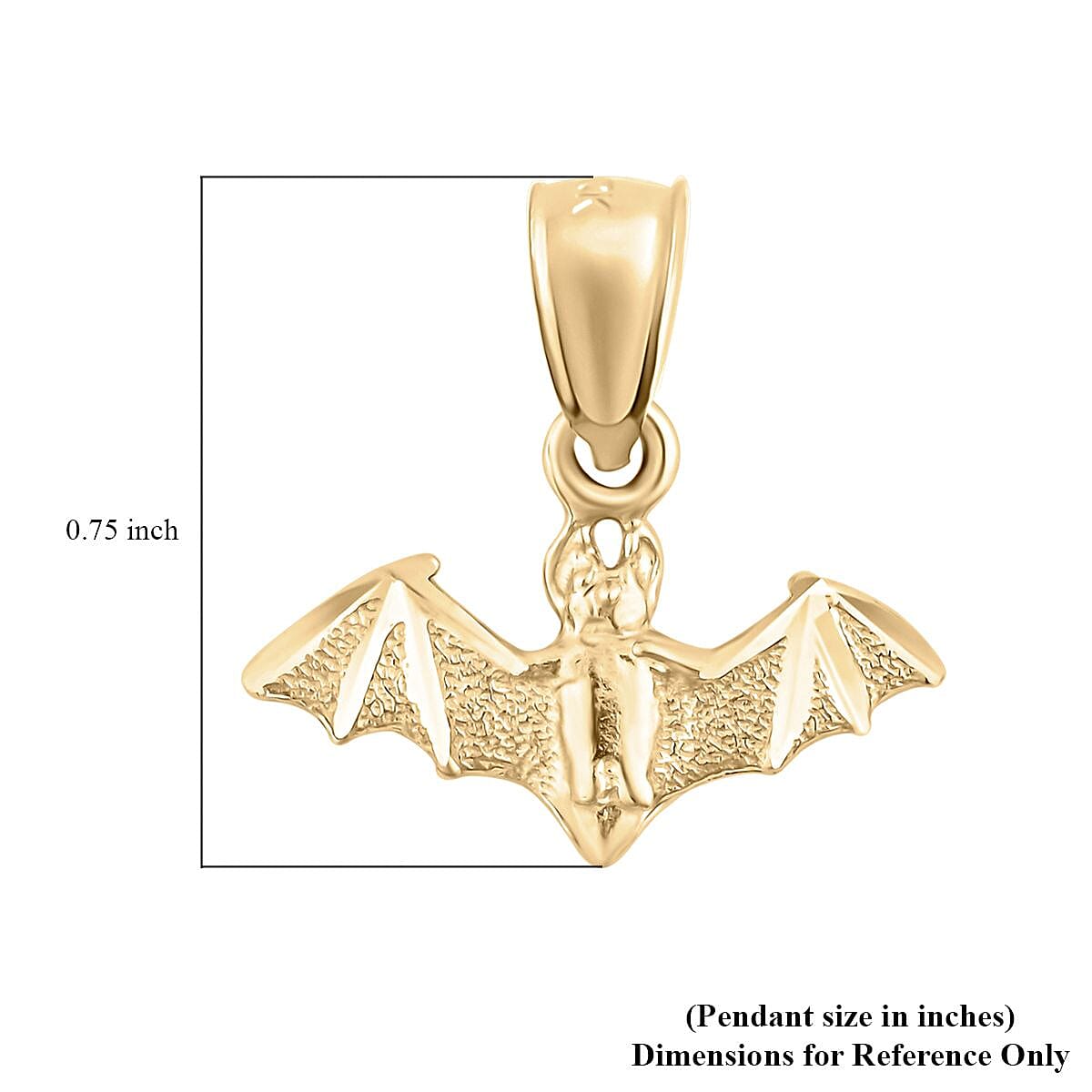Bat Pendant in 10K Yellow Gold 0.80 Grams