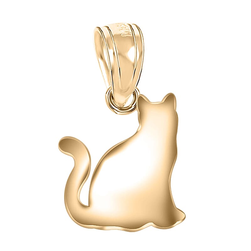 Cat Pendant in 10K Yellow Gold 0.60 Grams