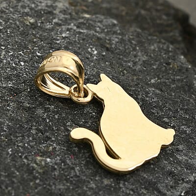 Cat Pendant in 10K Yellow Gold 0.60 Grams