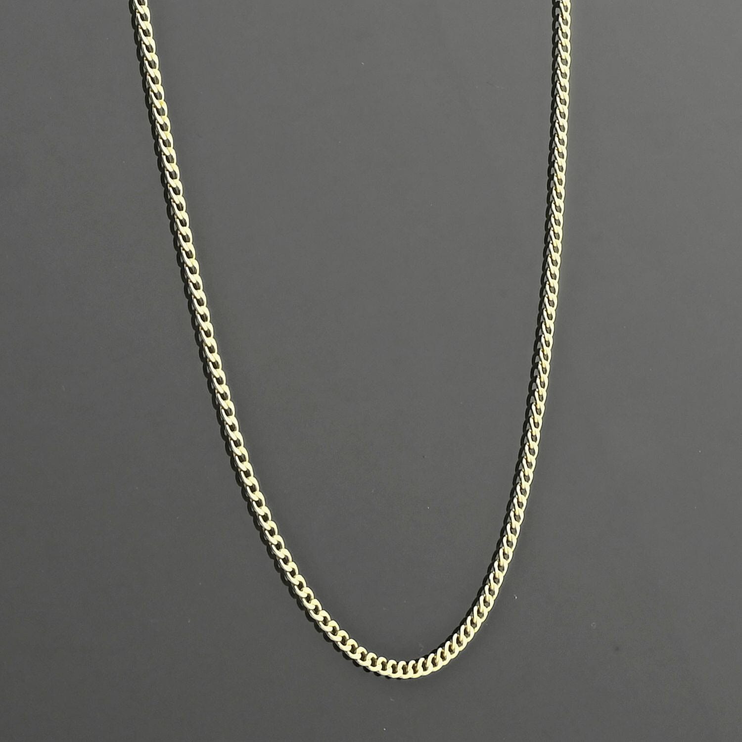 Cuban Chain Necklace in 14K Yellow Gold 22 Inches 2 Grams