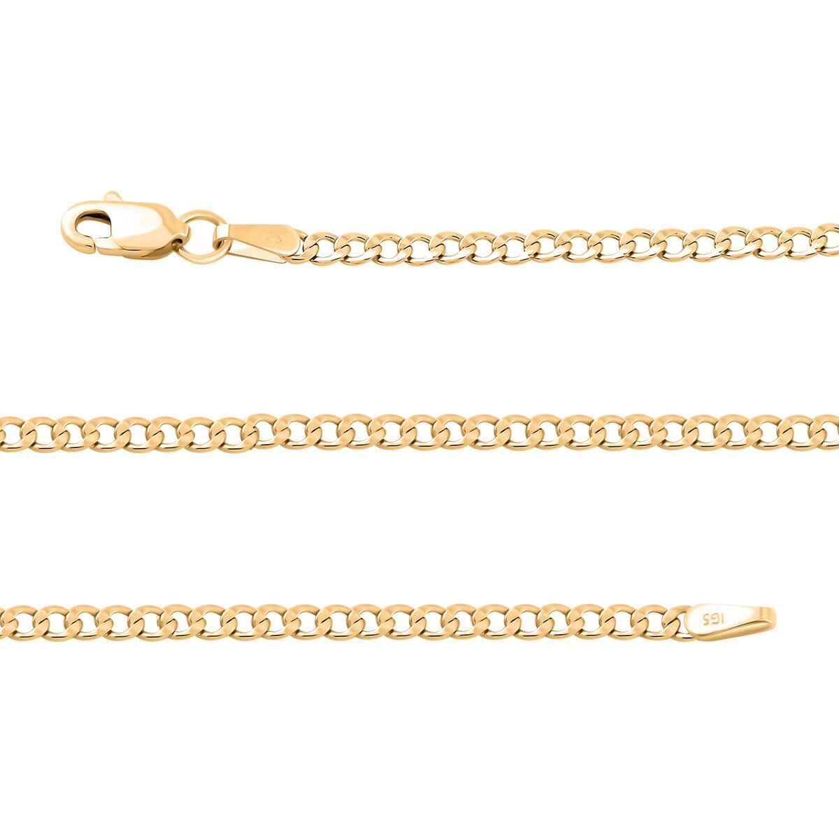 Cuban Chain Necklace in 14K Yellow Gold 22 Inches 2 Grams image number 2