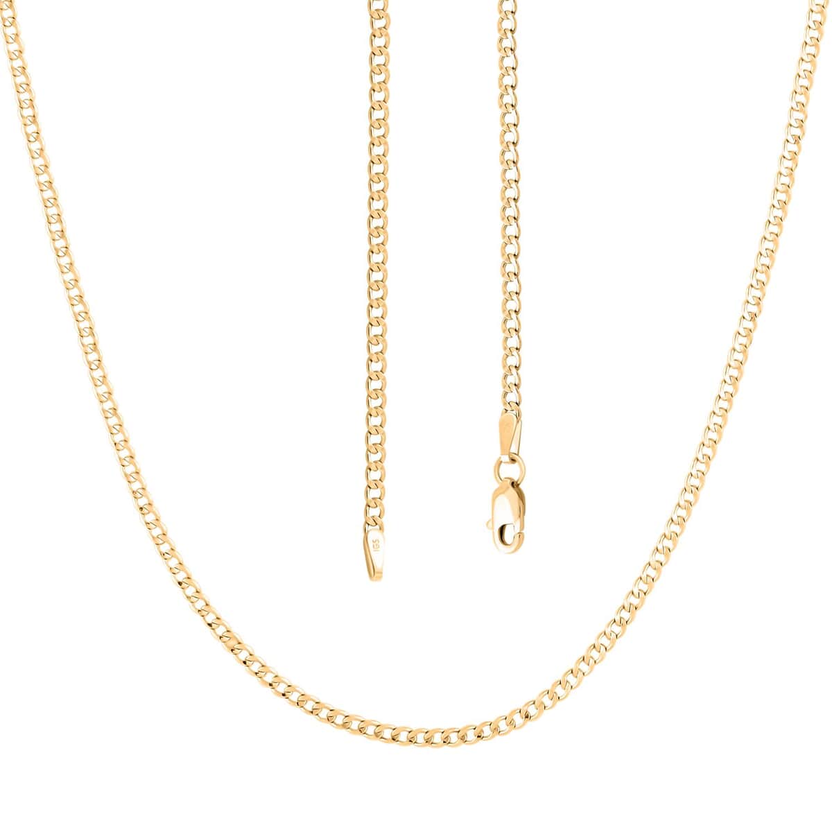 Cuban Chain Necklace in 14K Yellow Gold 22 Inches 2 Grams image number 3