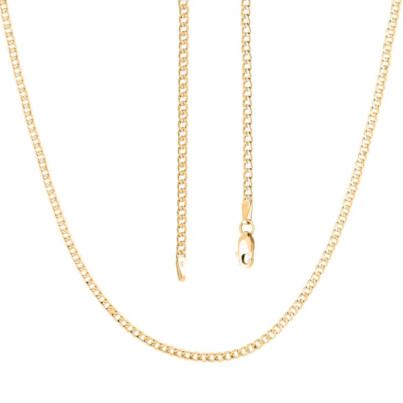 Cuban Chain Necklace in 14K Yellow Gold 22 Inches 2 Grams