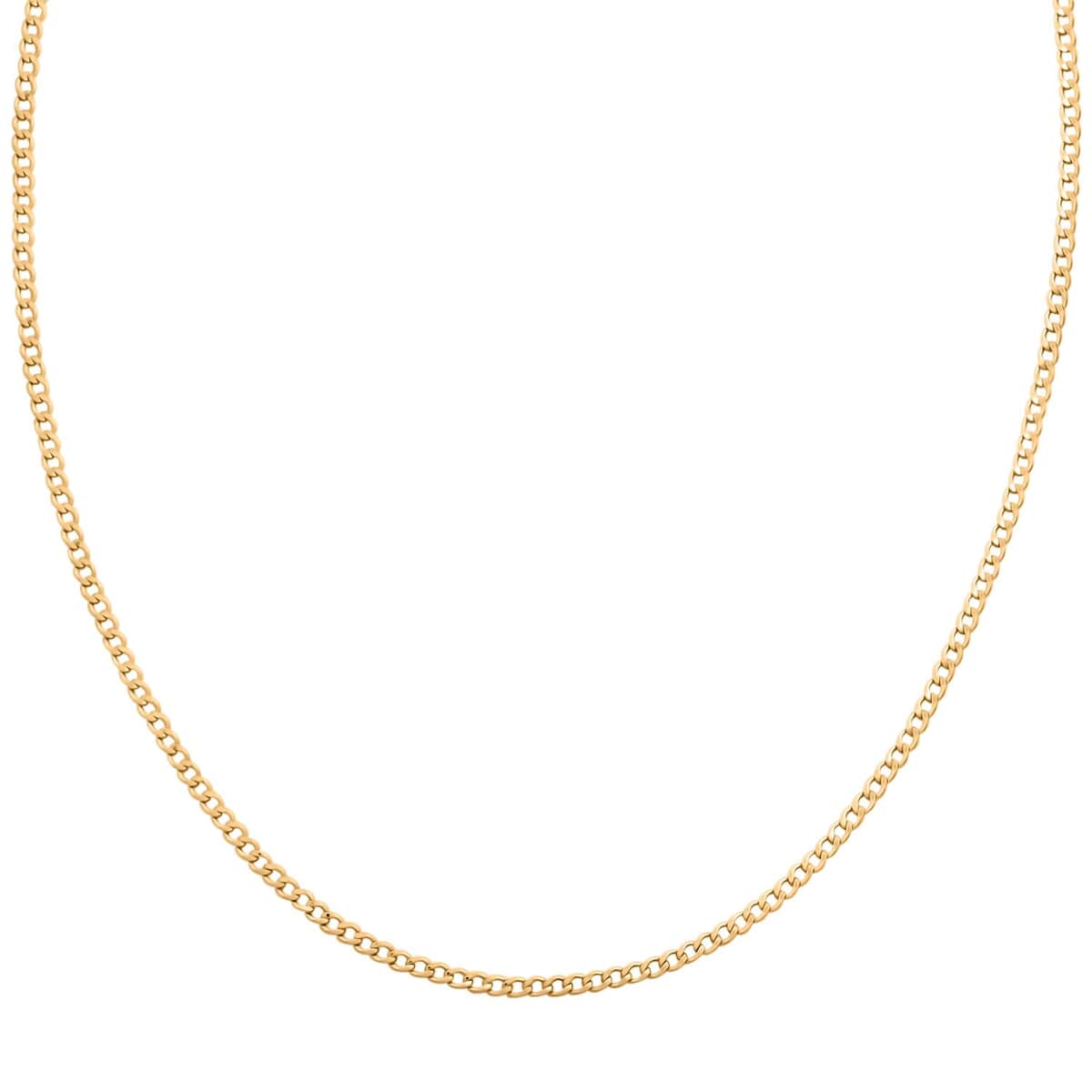 Cuban Chain Necklace in 14K Yellow Gold 24 Inches 2.20 Grams image number 0