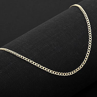 Cuban Chain Necklace in 14K Yellow Gold 24 Inches 2.20 Grams