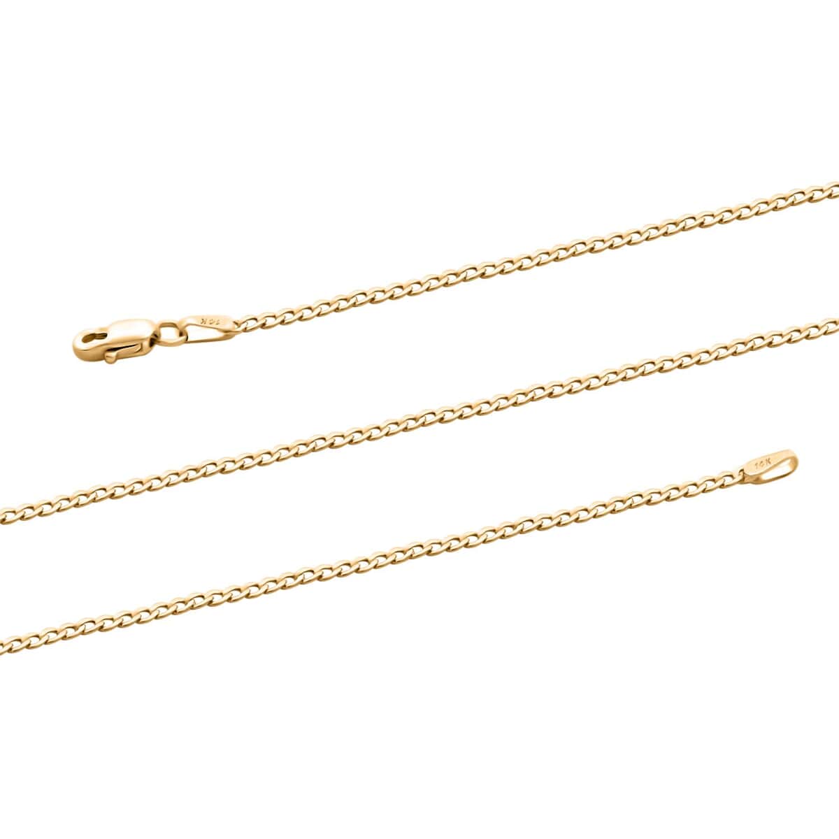 Cuban Chain Necklace in 14K Yellow Gold 24 Inches 2.20 Grams image number 2