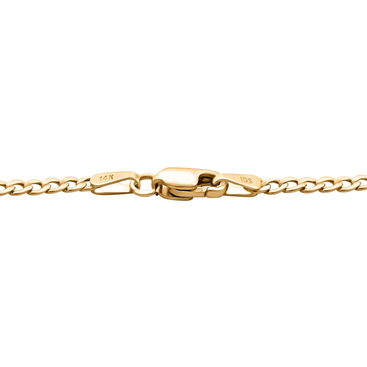 Cuban Chain Necklace in 14K Yellow Gold 24 Inches 2.20 Grams image number 3