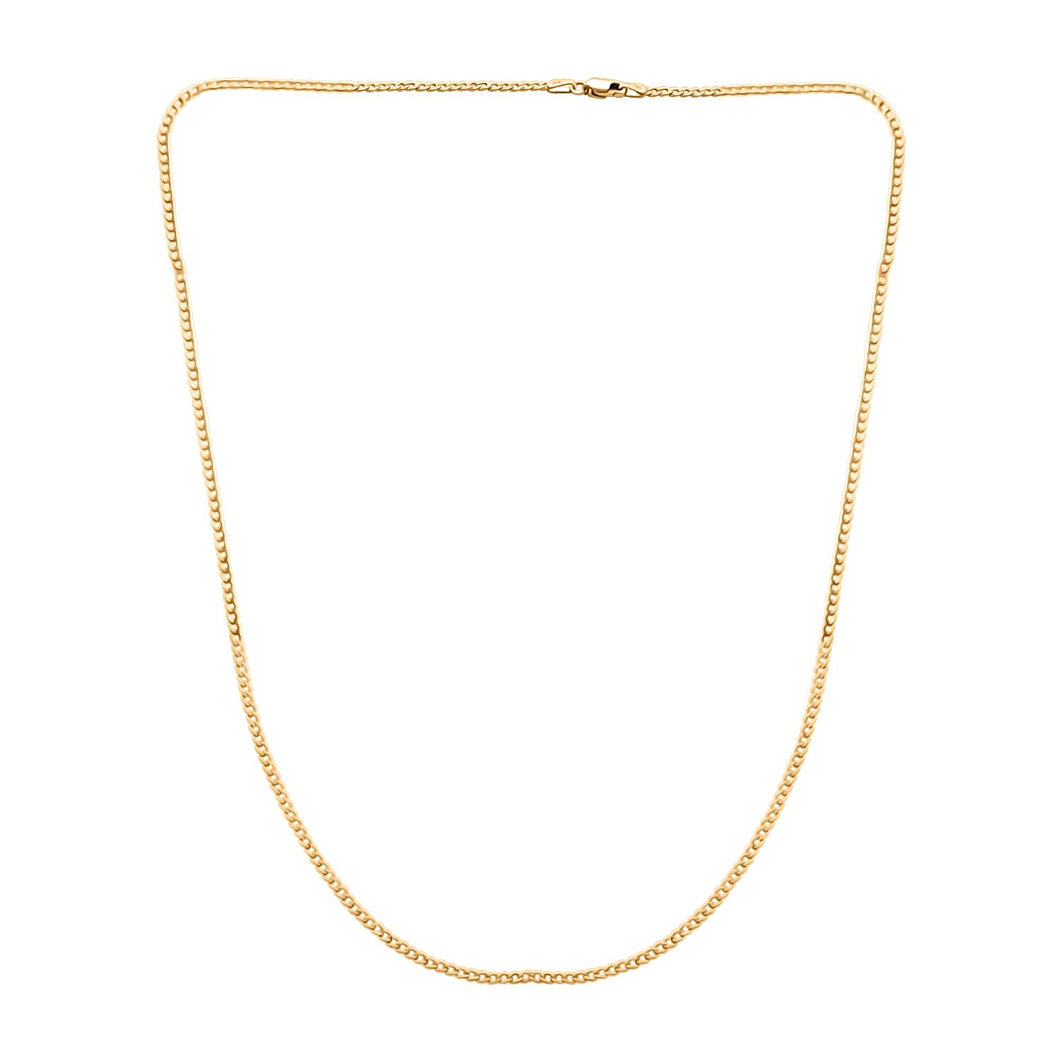 Cuban Chain Necklace in 14K Yellow Gold 24 Inches 2.20 Grams