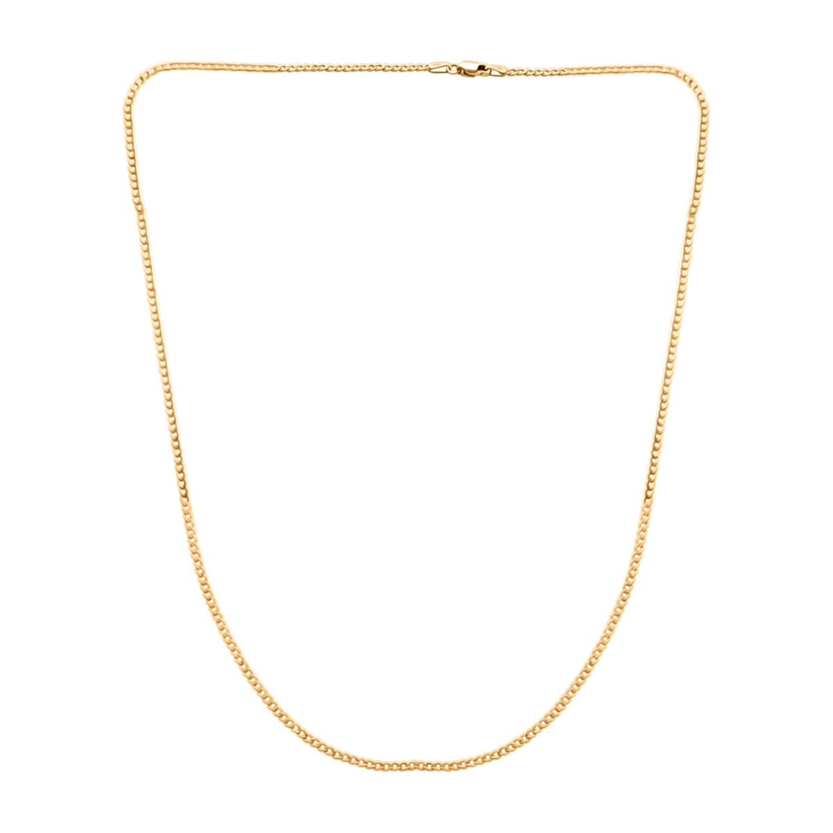 Cuban Chain Necklace in 14K Yellow Gold 24 Inches 2.20 Grams image number 4